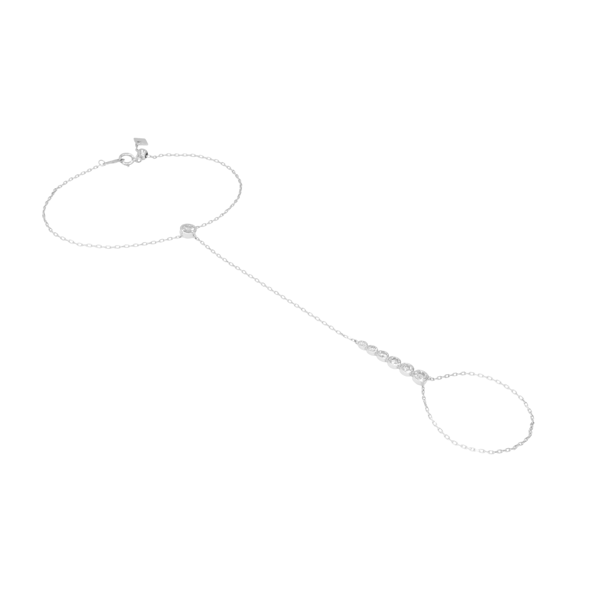 Handchain con diamantes graduados en bisel