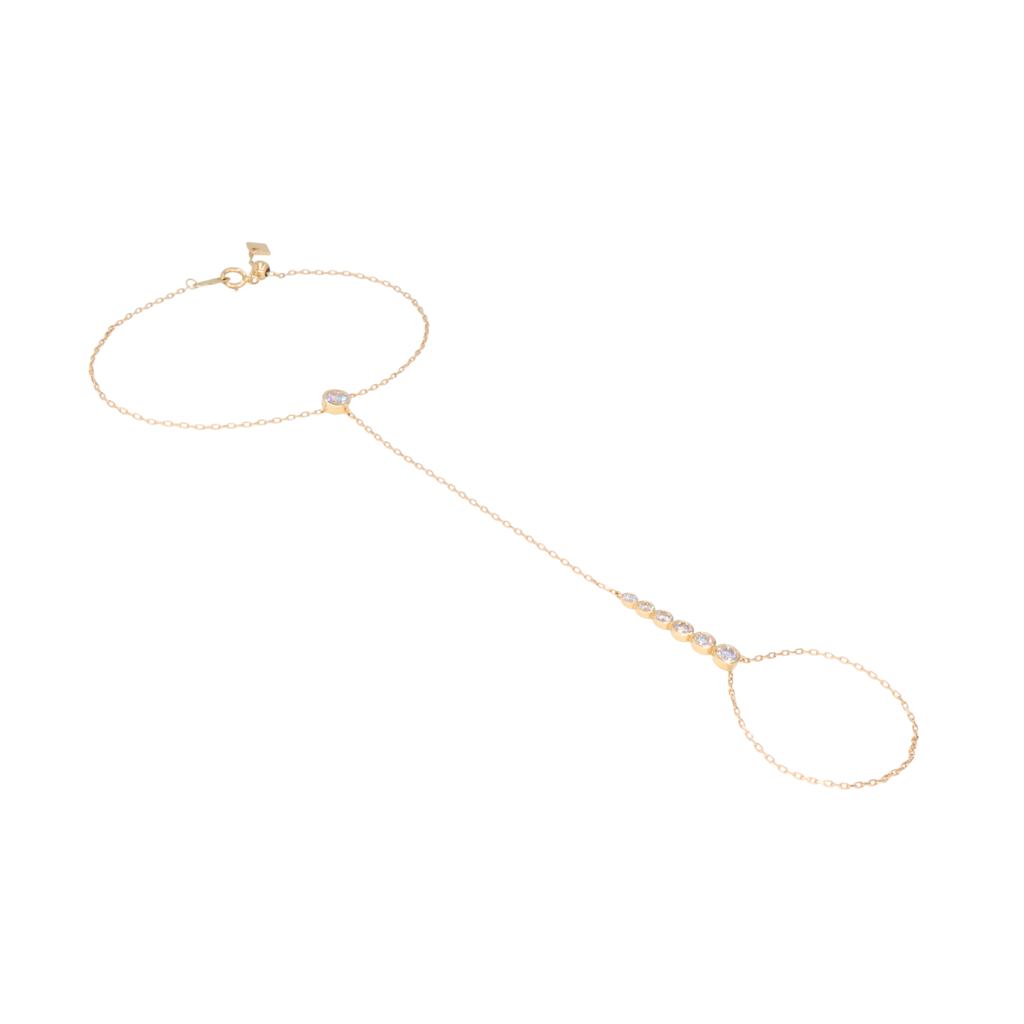 Handchain con diamantes graduados en bisel