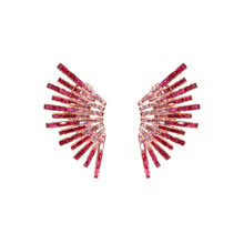 Statement earrings con rubies y zafiros rosados