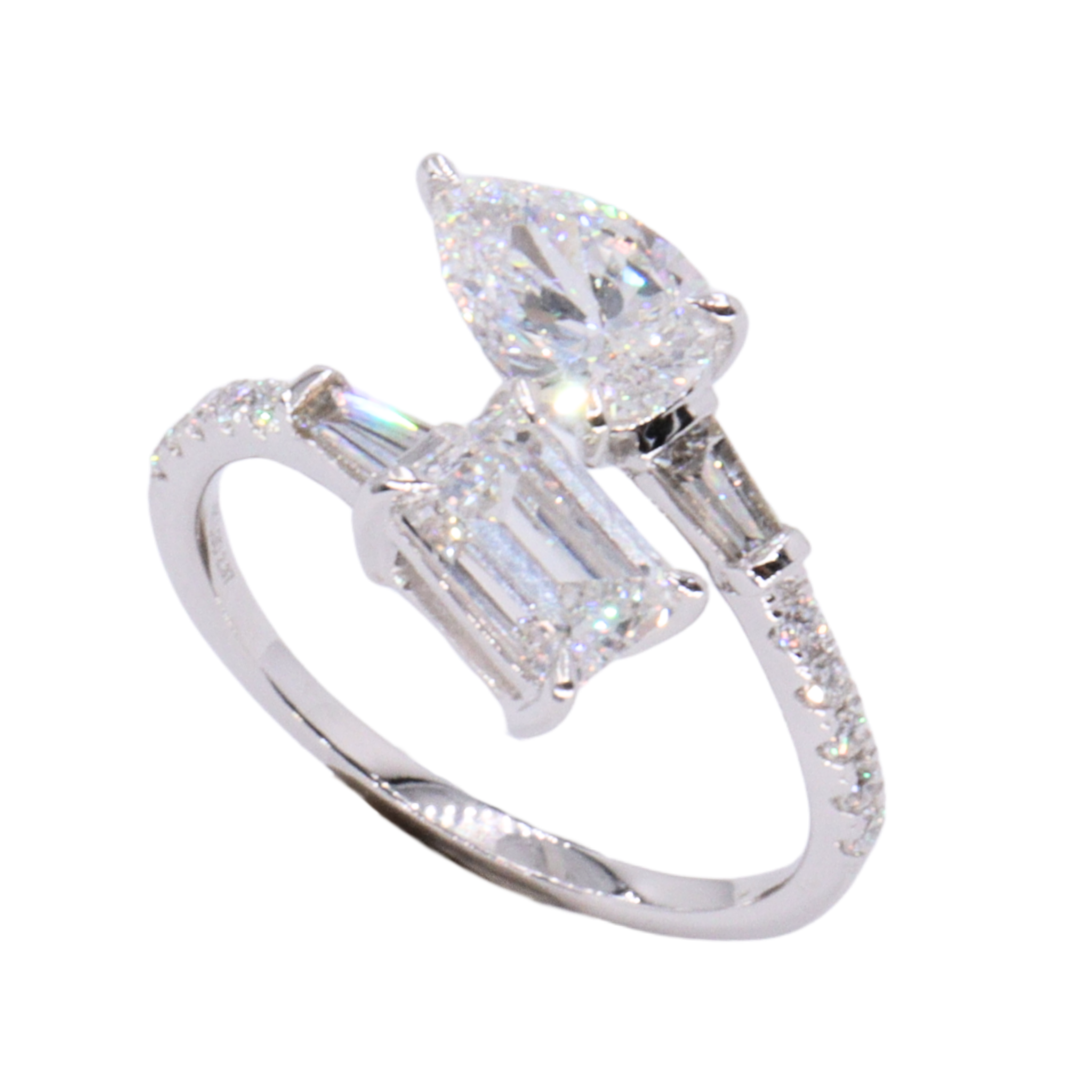 Anillo tu y yo con diamantes LAB