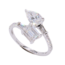 Anillo tu y yo con diamantes LAB