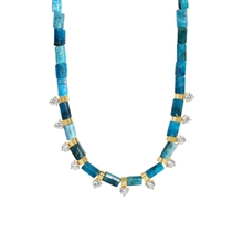 Collar con beads de piedras naturales y spikes de circonia