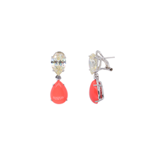 Aretes con drops de coral y circonias canary