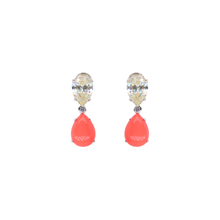 Aretes con drops de coral y circonias canary