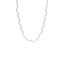 Wavy tennis necklace con diamantes LAB