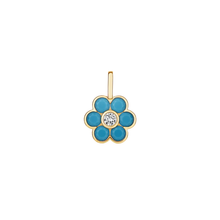 Charm de flor de circonias en bisel