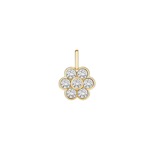 Charm de flor de circonias en bisel
