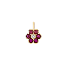 Charm de flor de circonias en bisel