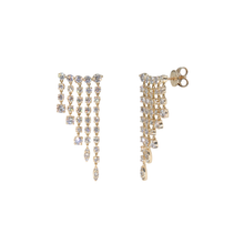 Aretes cascade con diamantes