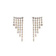 Aretes cascade con diamantes