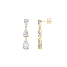Aretes largos con drops de diamantes LAB