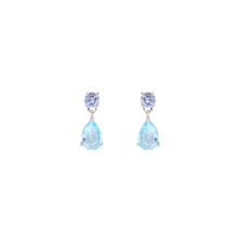Aretes con drops de circonia aquamarina