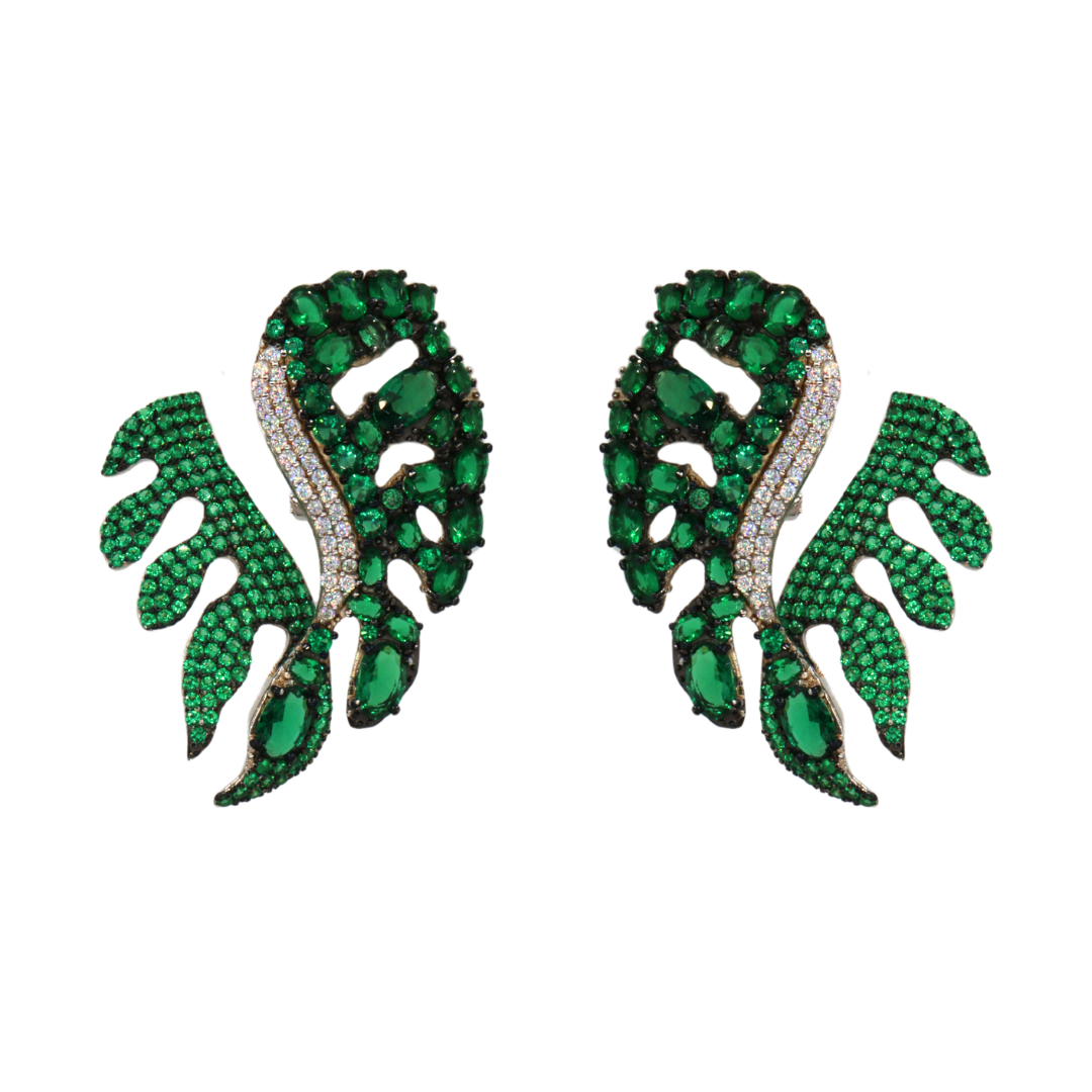 Aretes grandes de monstera