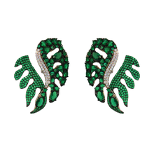 Aretes grandes de monstera