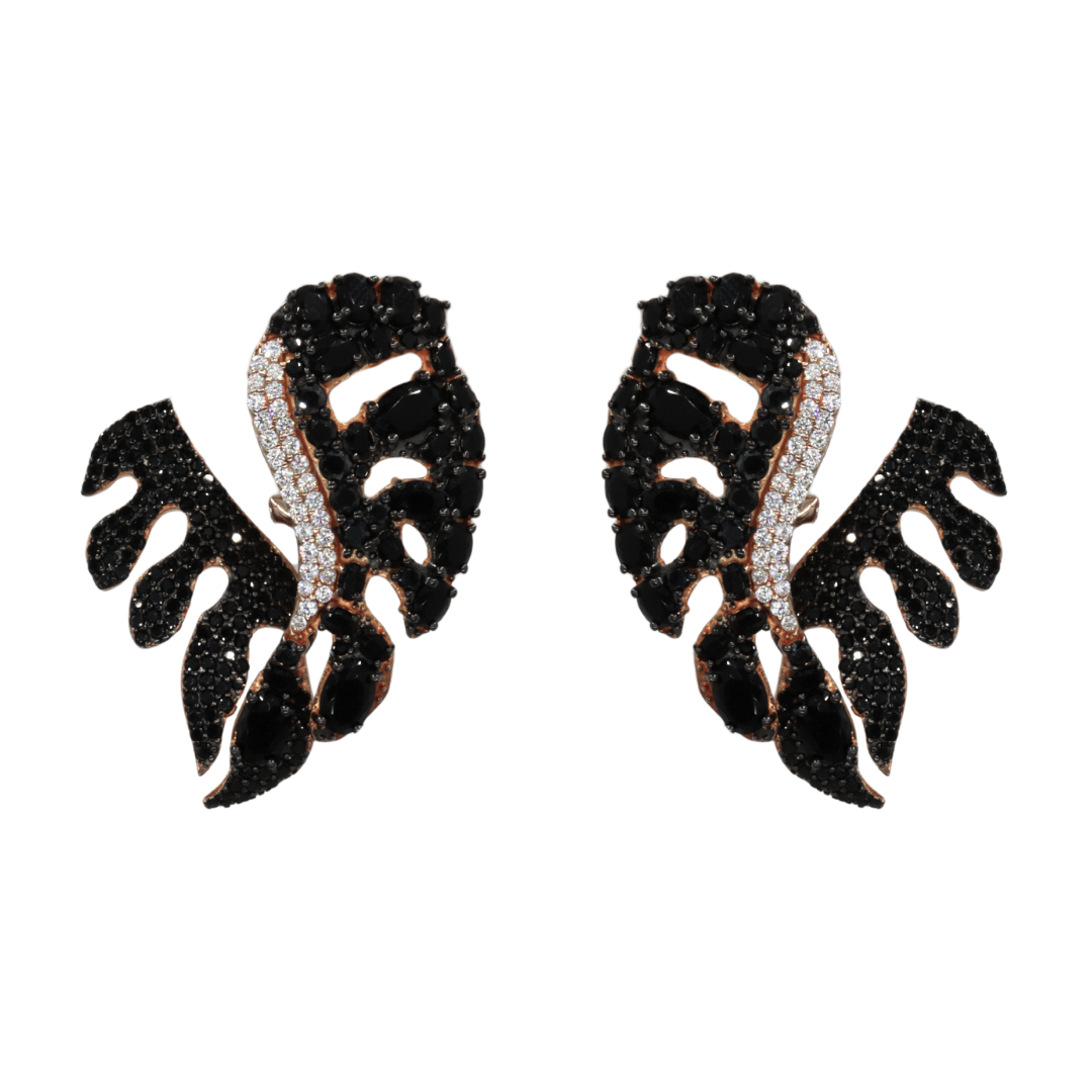 Aretes grandes de monstera