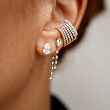 Arete con diamante marquise y cadena para atrás