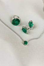 Aretes de noche con gotas de circonia esmeralda