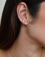 Studs de diamantes LAB con jackets de zafiros multicolor