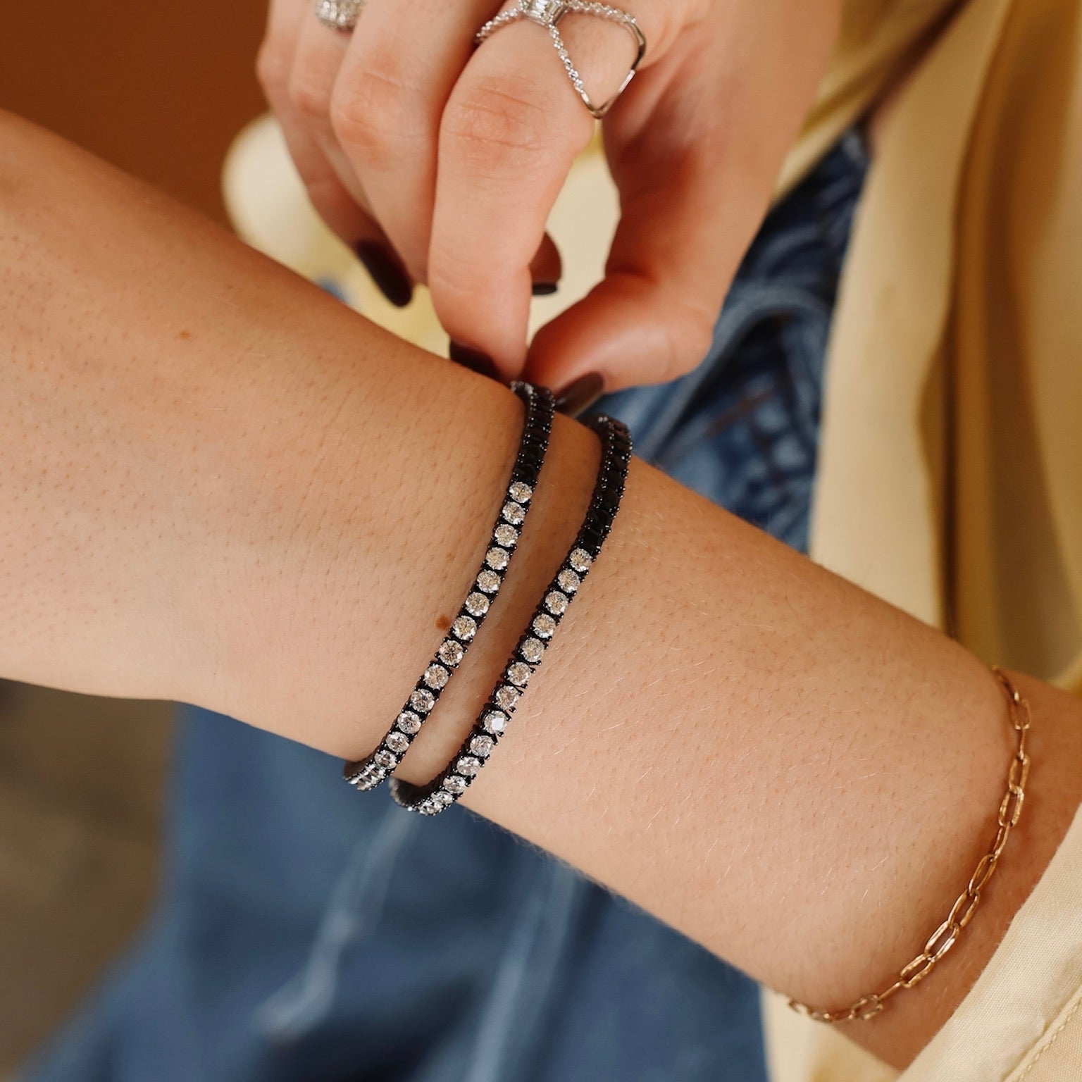 Black tennis bracelet