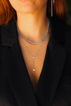 Tennis necklace con aguamarinas