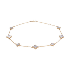 Tobillera con clovers de madre perla