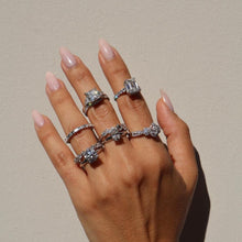 Set de anillos de matrimonio con drop diamonds