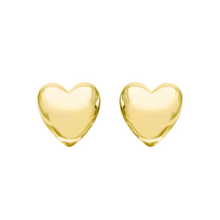 Puffy heart studs de plata