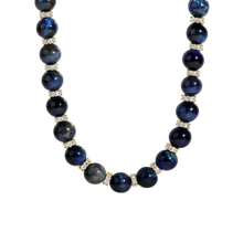 Collar con circonias y beads redondos de piedras naturales