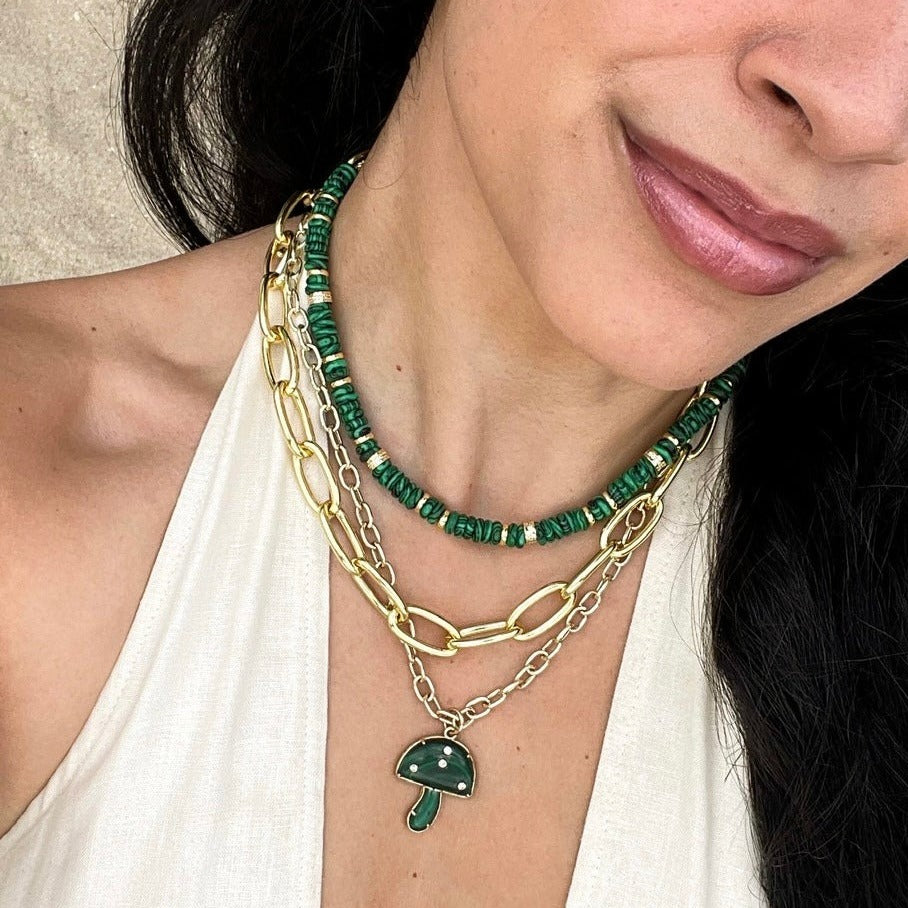 Collar con beads de malaquita