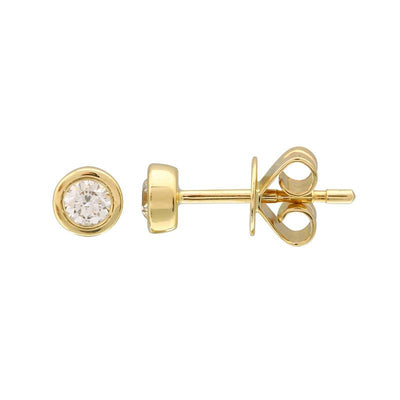 Arete de oro  14k con diamantes 0.20CTD (Single)