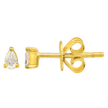 Arete de gota en oro amarillo 14k y diamante 0.06CTD (Single)