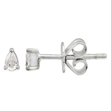 Arete de gota en oro amarillo 14k y diamante 0.06CTD (Single)