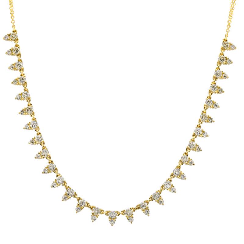 Collar tennis de oro amarillo 14k con diamantes 2.27CTD