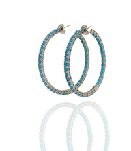 Argollas de plata 925 con Turquesas