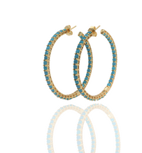 Argollas de plata 925 con Turquesas