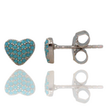 Aretes de corazón en plata 925 con circonias