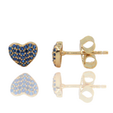 Aretes de corazón en plata 925 con circonias