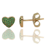Aretes de corazón en plata 925 con circonias