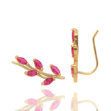 Crawlers de ramitas en plata 925 con baño en oro de 18k