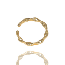 Earcuff entorchado con baño en oro 18k / Rodio