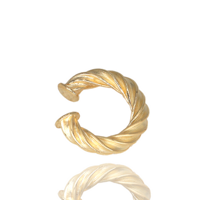 Earcuff entorchado con baño de oro 18k / Rodio (17mm)