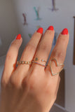 Anillo de oro amarillo  14k con zafiros de colores
