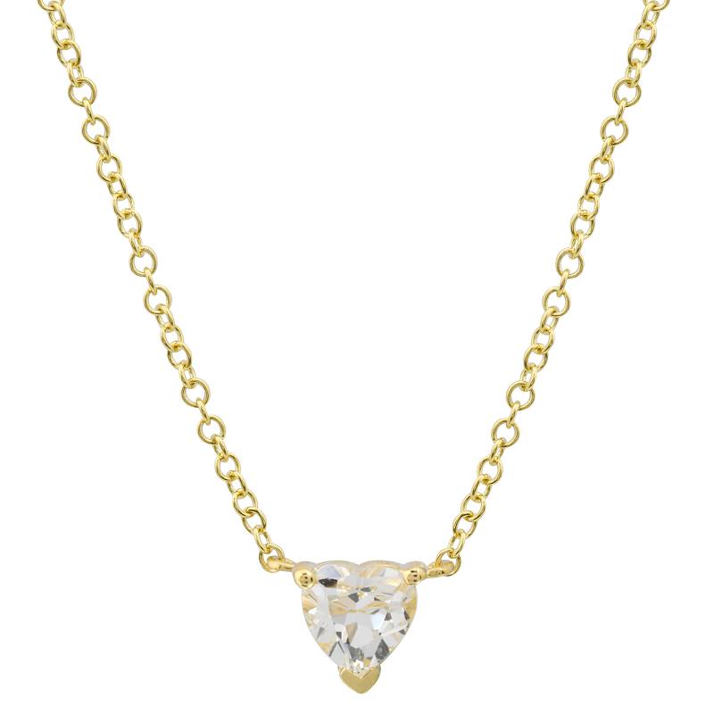 Collar de oro amarillo 18k con solitario de corazòn en diamante 0.21CTD