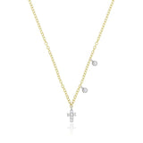 Collar de oro 14k y cruz de brillantes (0.06)