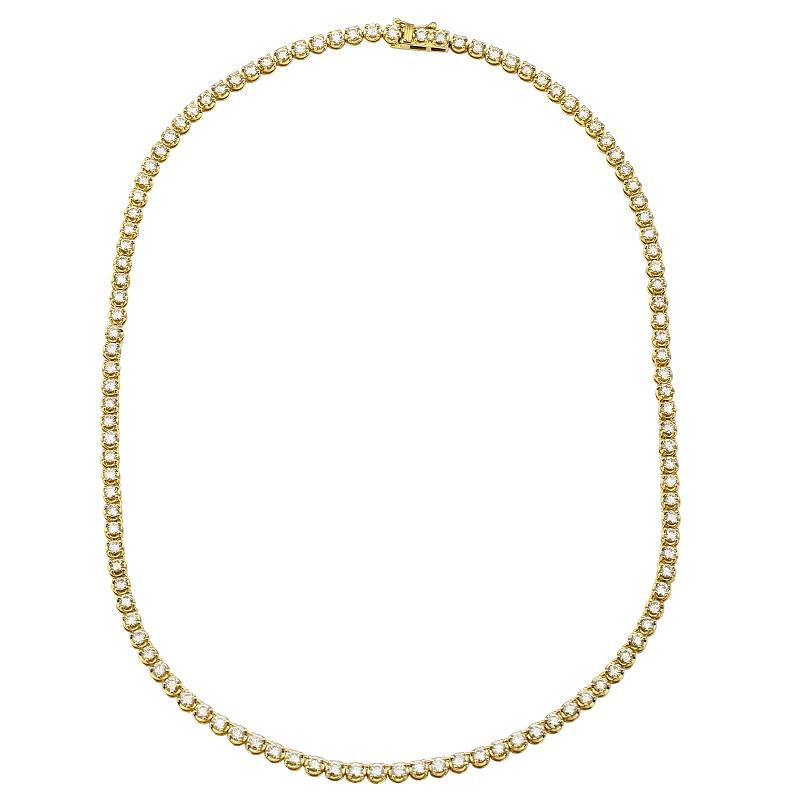 Collar tipo Tennis de oro amarillo 14k con diamantes (3.48CTD)