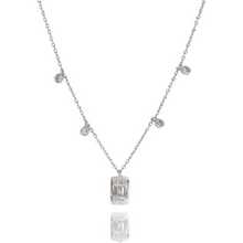 Collar de oro 14k  con baguettes y Brillantes 0.16CTD