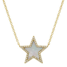 Collar de oro amarillo 14k con dije de estrella y diamantes