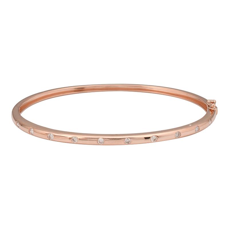 Pulsera de oro 14k con diamantes incrustados 0.28CTD