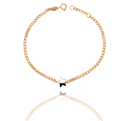 Pulsera con dije de estrella de oro amarillo de 14k
