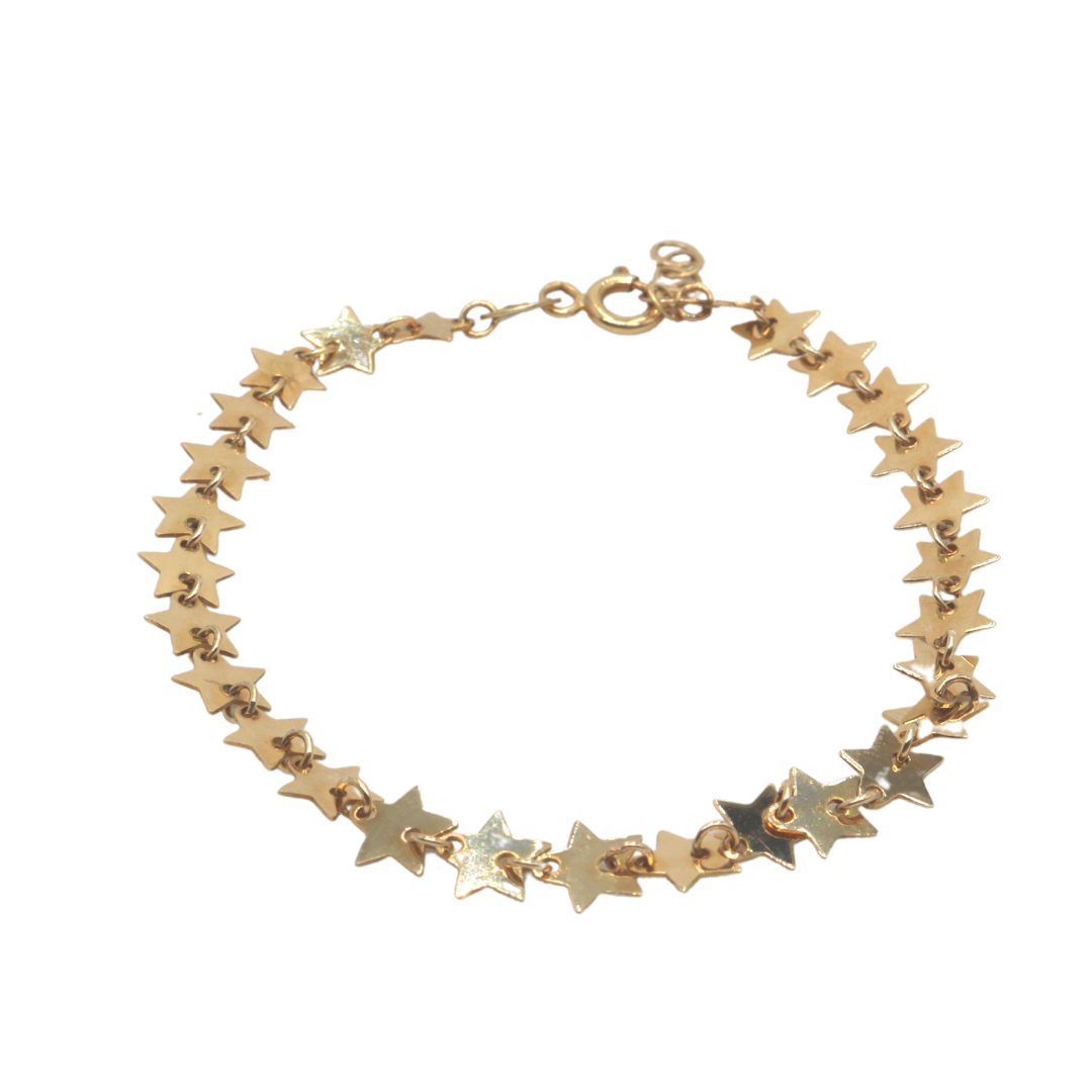 Pulsera de estrellas en oro amarillo 14k